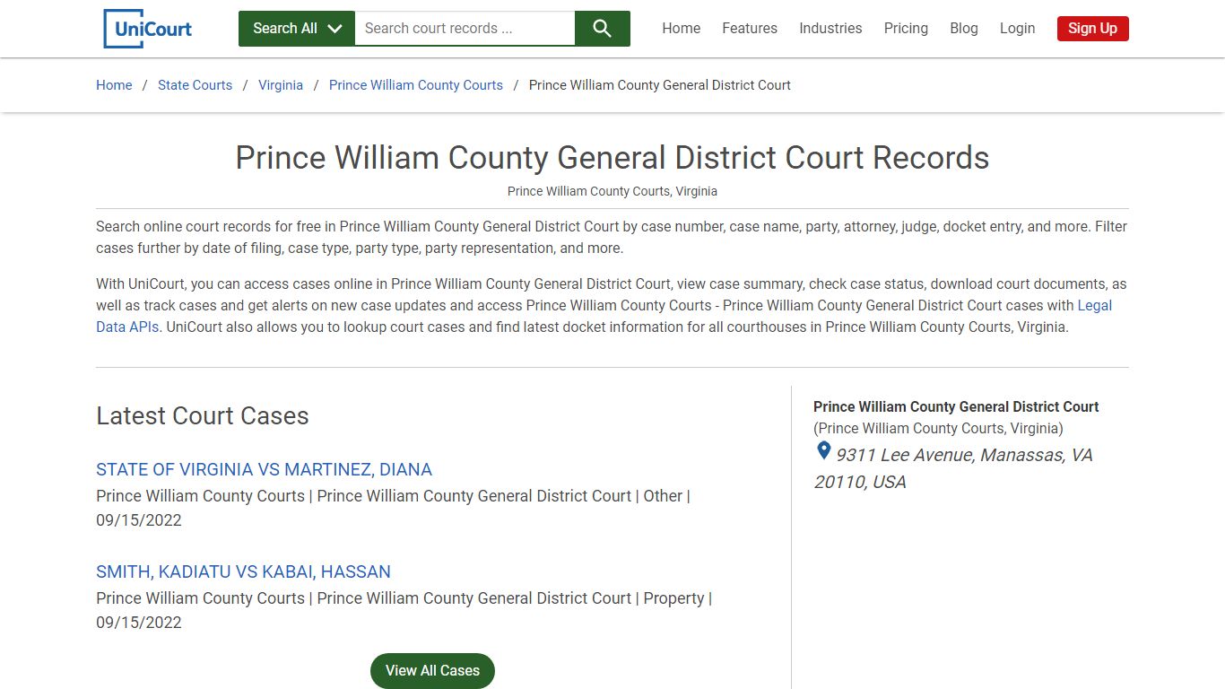 Prince William County General District Court Records